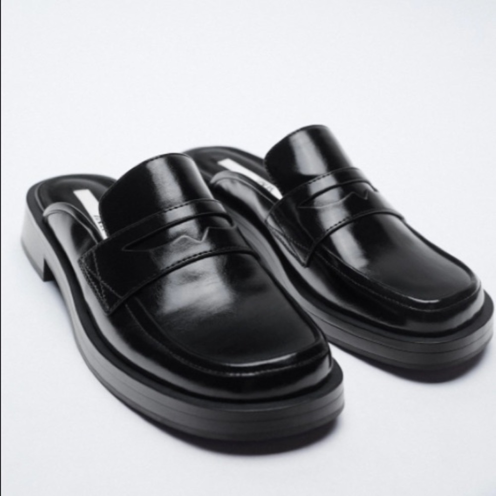 ZARA - open back low heeled loafers